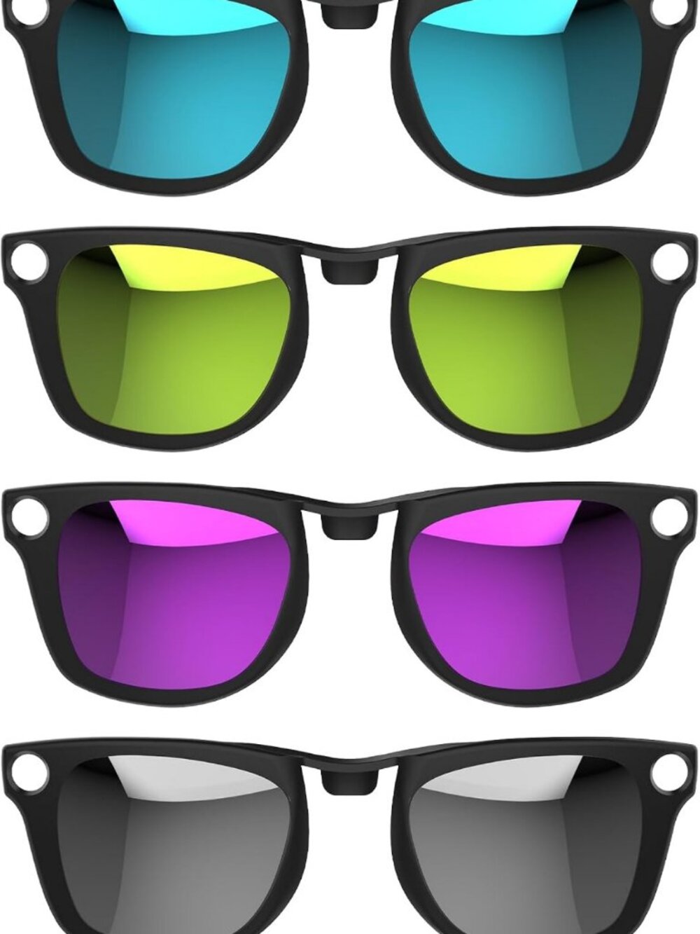 4Pcs Polarized Clip-On Sunglasses for Wayfarer Style Frames - UV Protection